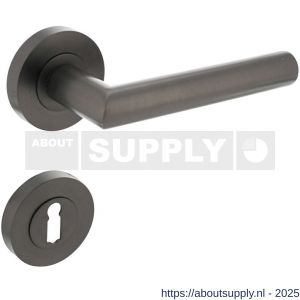 Intersteel 1693 deurkruk Bastian op rozet verdekt diameter 52x10 mm met nokken en sleutelrozetten antraciet grijs - S26010372 - afbeelding 1