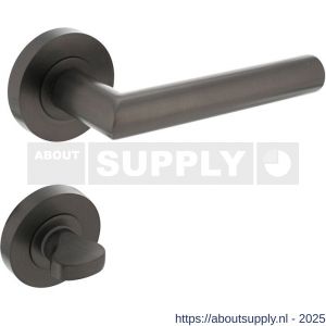 Intersteel 1693 deurkruk Bastian op rozet verdekt diameter 52x10 mm met nokken en WC-sluiting met stift 8x8 mm antraciet grijs - S26010374 - afbeelding 1