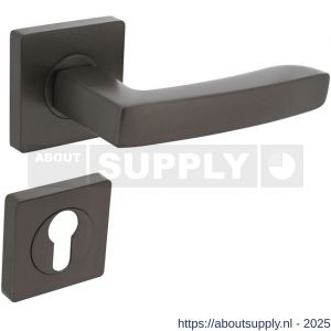 Intersteel 1712 deurkruk Minos op rozet verdekt 55x55x10 mm met nokken en cilinderrozetten antraciet grijs - S26010383 - afbeelding 1