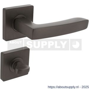 Intersteel 1712 deurkruk Minos op rozet verdekt 55x55x10 mm met nokken en WC-sluiting met stift 8x8 mm antraciet grijs - S26010384 - afbeelding 1