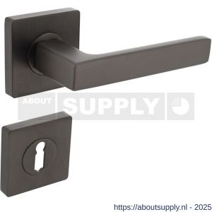 Intersteel 1713 deurkruk Hera op rozet verdekt 55x55x10 mm met nokken en sleutelrozetten antraciet grijs - S26010387 - afbeelding 1