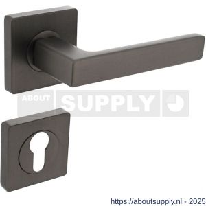 Intersteel 1713 deurkruk Hera op rozet verdekt 55x55x10 mm met nokken en cilinderrozetten antraciet grijs - S26010388 - afbeelding 1
