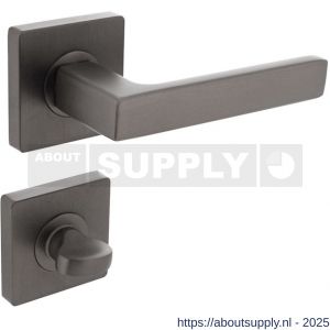 Intersteel 1713 deurkruk Hera op rozet verdekt 55x55x10 mm met nokken en WC-sluiting met stift 8x8 mm antraciet grijs - S26010389 - afbeelding 1