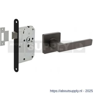 Intersteel Living 1713 set loopslot zwart met deurkruk Hera op rozet 55x55 mm antraciet grijs - S26011061 - afbeelding 1