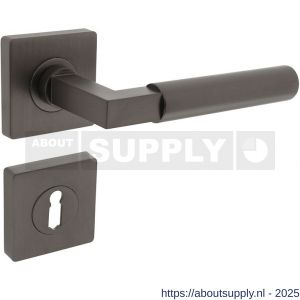 Intersteel 1741 deurkruk Baustil op rozet verdekt 55x55x10 mm met nokken en sleutelrozetten antraciet grijs - S26010393 - afbeelding 1