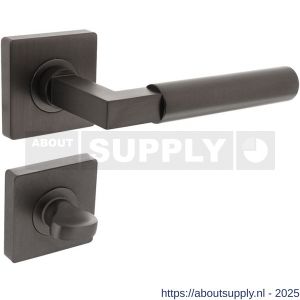 Intersteel 1741 deurkruk Baustil op rozet verdekt 55x55x10 mm met nokken en WC-sluiting met stift 7x7 mm antraciet grijs - S26010396 - afbeelding 1