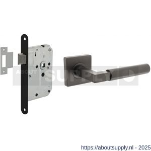 Intersteel Living 1741 set loopslot zwart met deurkruk Baustil op rozet 55x55 mm antraciet grijs - S26011063 - afbeelding 1