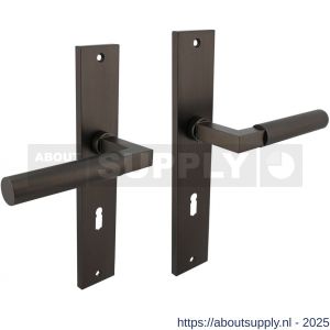 Intersteel 1742 deurkruk Baustil op schild rechthoekig 245x45 mm sleutelgat 72 mm antraciet grijs - S26010401 - afbeelding 1