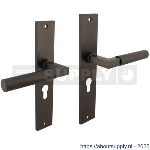 Intersteel Living 1742 deurkruk Baustil op schild rechthoekig 245x45 mm profielcilindergat 55 mm antraciet grijs - S26010403 - afbeelding 1