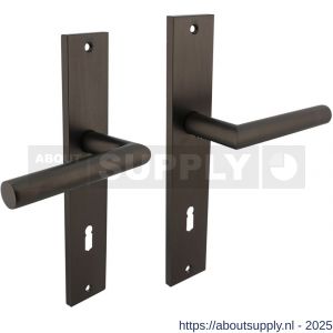 Intersteel 1743 deurkruk Bastian op schild rechthoekig 245x45 mm sleutelgat 78 mm antraciet grijs - S26010415 - afbeelding 1