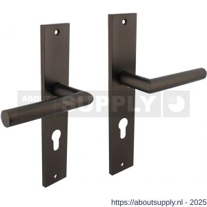 Intersteel Living 1743 deurkruk Bastian op schild rechthoekig 245x45 mm profielcilindergat 72 mm antraciet grijs - S26010417 - afbeelding 1
