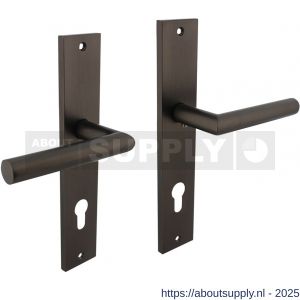 Intersteel 1743 deurkruk Bastian op schild rechthoekig 245x45 mm profielcilindergat 78 mm antraciet grijs - S26010418 - afbeelding 1