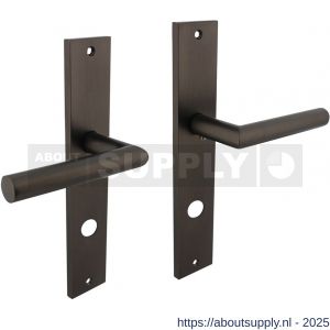 Intersteel 1743 deurkruk Bastian op schild rechthoekig 245x45 mm rondcilindergat 78 mm antraciet grijs - S26010419 - afbeelding 1