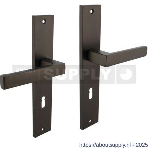 Intersteel 1744 deurkruk Hera op schild rechthoekig 245x45 mm sleutelgat 72 mm antraciet grijs - S26010427 - afbeelding 1
