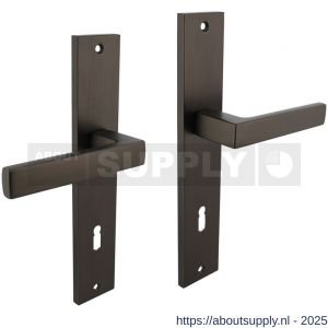 Intersteel 1744 deurkruk Hera op schild rechthoekig 245x45 mm sleutelgat 78 mm antraciet grijs - S26010428 - afbeelding 1