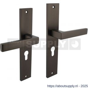 Intersteel Living 1744 deurkruk Hera op schild rechthoekig 245x45 mm profielcilindergat 55 mm antraciet grijs - S26010429 - afbeelding 1