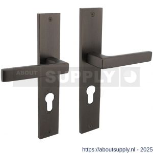 Intersteel Living 1744 deurkruk Hera op schild rechthoekig 245x45 mm profielcilindergat 72 mm antraciet grijs - S26010430 - afbeelding 1
