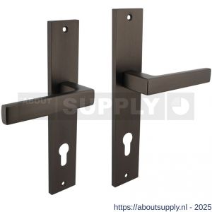 Intersteel 1744 deurkruk Hera op schild rechthoekig 245x45 mm profielcilindergat 78 mm antraciet grijs - S26010431 - afbeelding 1
