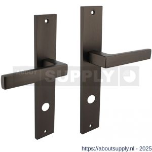Intersteel 1744 deurkruk Hera op schild rechthoekig 245x45 mm rondcilindergat 78 mm antraciet grijs - S26010432 - afbeelding 1