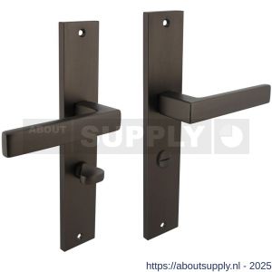 Intersteel Living 1744 deurkruk Hera op schild rechthoekig 245x45 mm WC 63/8 mm antraciet grijs - S26010433 - afbeelding 1
