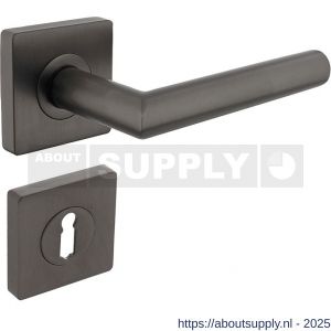 Intersteel 1747 deurkruk Bastian op rozet verdekt 55x55x10 mm met nokken en sleutelrozetten antraciet grijs - S26010807 - afbeelding 1