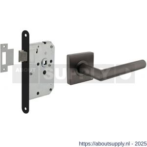 Intersteel Living 1747 set loopslot zwart met deurkruk Bastian op rozet 55x55 mm antraciet grijs - S26011068 - afbeelding 1