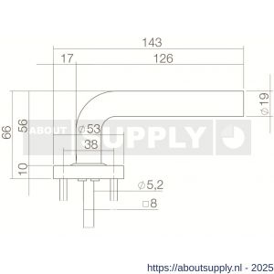 Intersteel 0570 deurkruk gatdeel Luzern op rozet verdekt diameter 53x10 mm RVS getrommeld - S26011272 - afbeelding 2