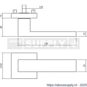 Intersteel 0612 deurkruk gatdeel Amsterdam op rozet verdekt 53x53X10 mm RVS getrommeld - S26011259 - afbeelding 2