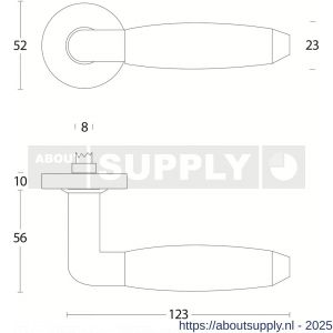 Intersteel 0640 deurkruk gatdeel Combinatie op rozet verdekt diameter 53x10 mm RVS getrommeld-zwart - S26011262 - afbeelding 2
