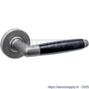 Intersteel 0640 deurkruk gatdeel Combinatie op rozet verdekt diameter 53x10 mm RVS getrommeld-zwart - S26011262 - afbeelding 1