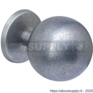 Intersteel 3930 voordeurknop bol diameter 75 mm op achterplaat diameter 66 mm éénzijdige montage RVS getrommeld - S26010851 - afbeelding 1