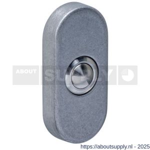 Intersteel 3990 deurbel ovaal 65x30x10 mm verdekt RVS getrommeld - S26010846 - afbeelding 1