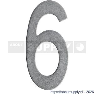 Intersteel 4020 huisnummer 6 150 mm RVS getrommeld - S26010834 - afbeelding 1