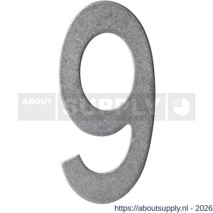 Intersteel 4020 huisnummer 9 150 mm RVS getrommeld - S26010831 - afbeelding 1
