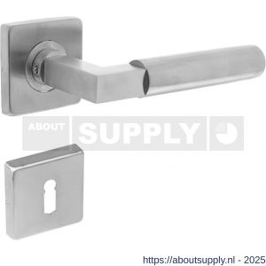 Intersteel 0378 deurkruk Baustil op rozet verdekt 53x53x8 mm met nokken en sleutelrozetten RVS - S26005251 - afbeelding 1