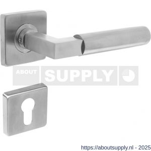 Intersteel 0378 deurkruk Baustil op rozet verdekt 53x53x8 mm met nokken en cilinderrozetten RVS - S26005252 - afbeelding 1
