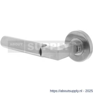 Intersteel 0379 deurkruk gatdeel links Baustil op rozet verdekt diameter 53x8 mm met nokken EN 1906/4 RVS - S26005256 - afbeelding 1