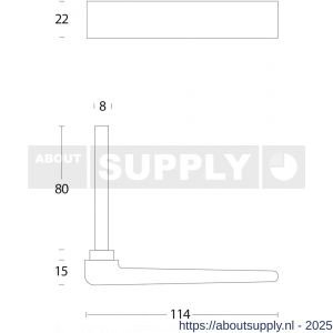 Intersteel 0564 stiftdeel rolluik kruk vlak met stift 70 mm RVS - S26005260 - afbeelding 2