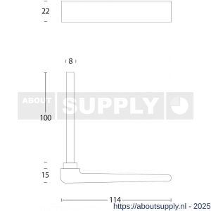 Intersteel 0565 stiftdeel rolluik kruk vlak met stift 90 mm RVS - S26005262 - afbeelding 2
