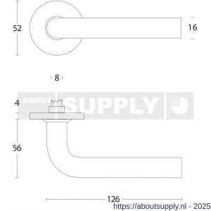 Intersteel Living 0566 deurkruk Recht diameter 16 mm op rozet verdekt diameter 53x5 mm RVS - S26000457 - afbeelding 2