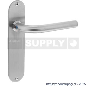 Intersteel 0566 deurkruk gatdeel Recht diameter 16 mm op schild ovaal 175x41x2 mm blind RVS - S26001424 - afbeelding 1