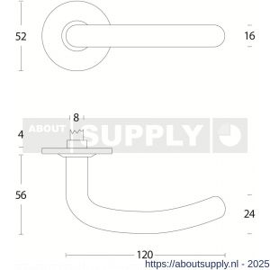 Intersteel Living 0568 deurkruk Sabel diameter 16 mm op rozet verdekt diameter 53x5 mm RVS - S26000460 - afbeelding 2