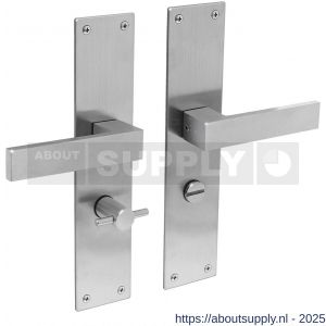 Intersteel Essentials 0571 deurkruk Amsterdam met schild rechthoekig 250x55x2 mm WC 63/8 mm RVS - S26008397 - afbeelding 1