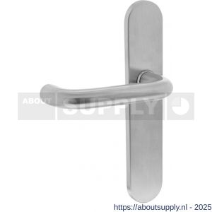 Intersteel 0576 deurkruk gatdeel links Rond op schild verdekt ovaal 220x42 mm blind RVS - S26001433 - afbeelding 1