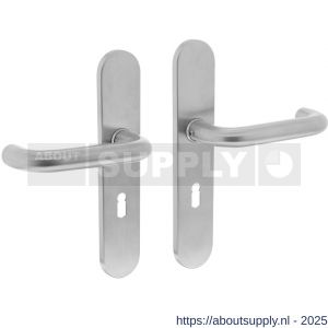Intersteel Essentials 0576 deurkruk Rond op schild verdekt ovaal 220x42 mm sleutelgat 56 mm RVS - S26001938 - afbeelding 1