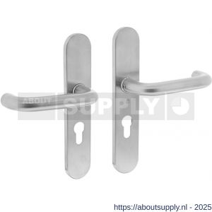 Intersteel Essentials 0576 deurkruk Rond op schild verdekt ovaal 220x42 mm profielcilindergat 55 mm RVS - S26001940 - afbeelding 1