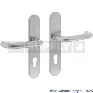 Intersteel Essentials 0576 deurkruk Rond op schild verdekt ovaal 220x42 mm profielcilindergat 72 mm RVS - S26001941 - afbeelding 1