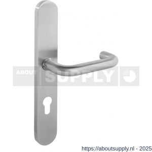 Intersteel 0579 deurkruk Rond op XL schild verdekt ovaal 278x40 mm profielcilindergat 72 mm RVS - S26005278 - afbeelding 1