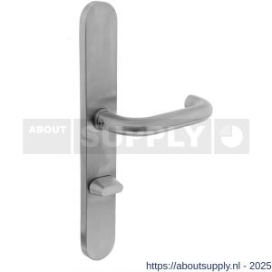 Intersteel 0579 deurkruk Rond op XL schild verdekt ovaal 278x40 mm WC 72/8 mm RVS - S26005279 - afbeelding 1