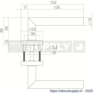 Intersteel 0583 deurkruk Jura op rozet verdekt diameter 53x10 mm RVS - S26000472 - afbeelding 2